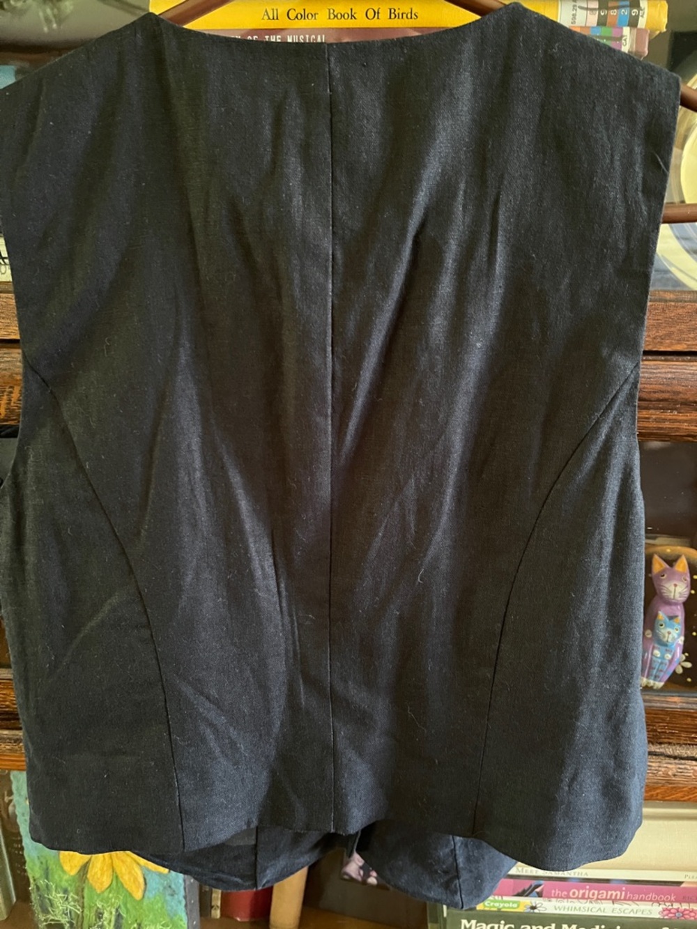 a new day Black Tailored Linen V-Neck Button Vest - Picture 4 of 13